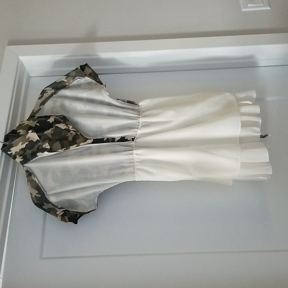 Shi Shang Yi Ge Georgette Military Style Print Dress Size XS - Picture 5 of 16